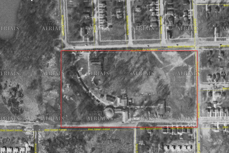 Flint Park (Flint Amusement Park) - 1954 Aerial (newer photo)